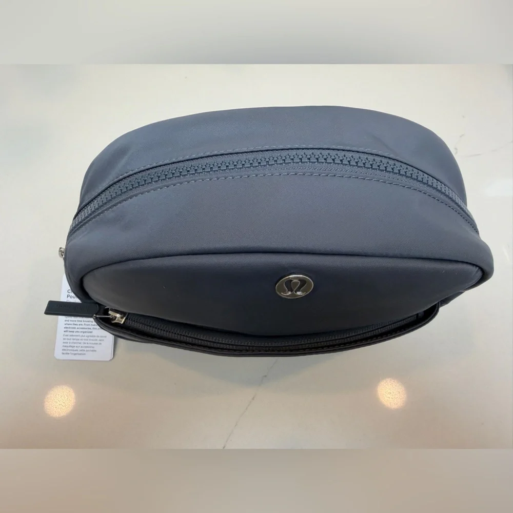 NWT Lululemon City Essential Pouch Duo in Oil Grey with Silver Hardware